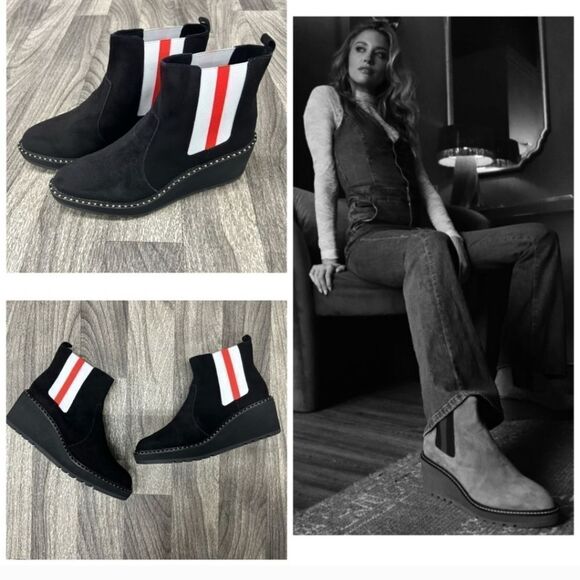 CECELIA NEW YORK Gemma Suede Boots in Black Suede size 8.5 NWT - Picture 1 of 5